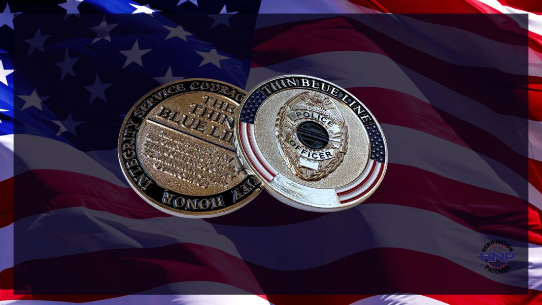 Thin Blue Line Challenge Coin – Premium coin honoring law enforcement bravery