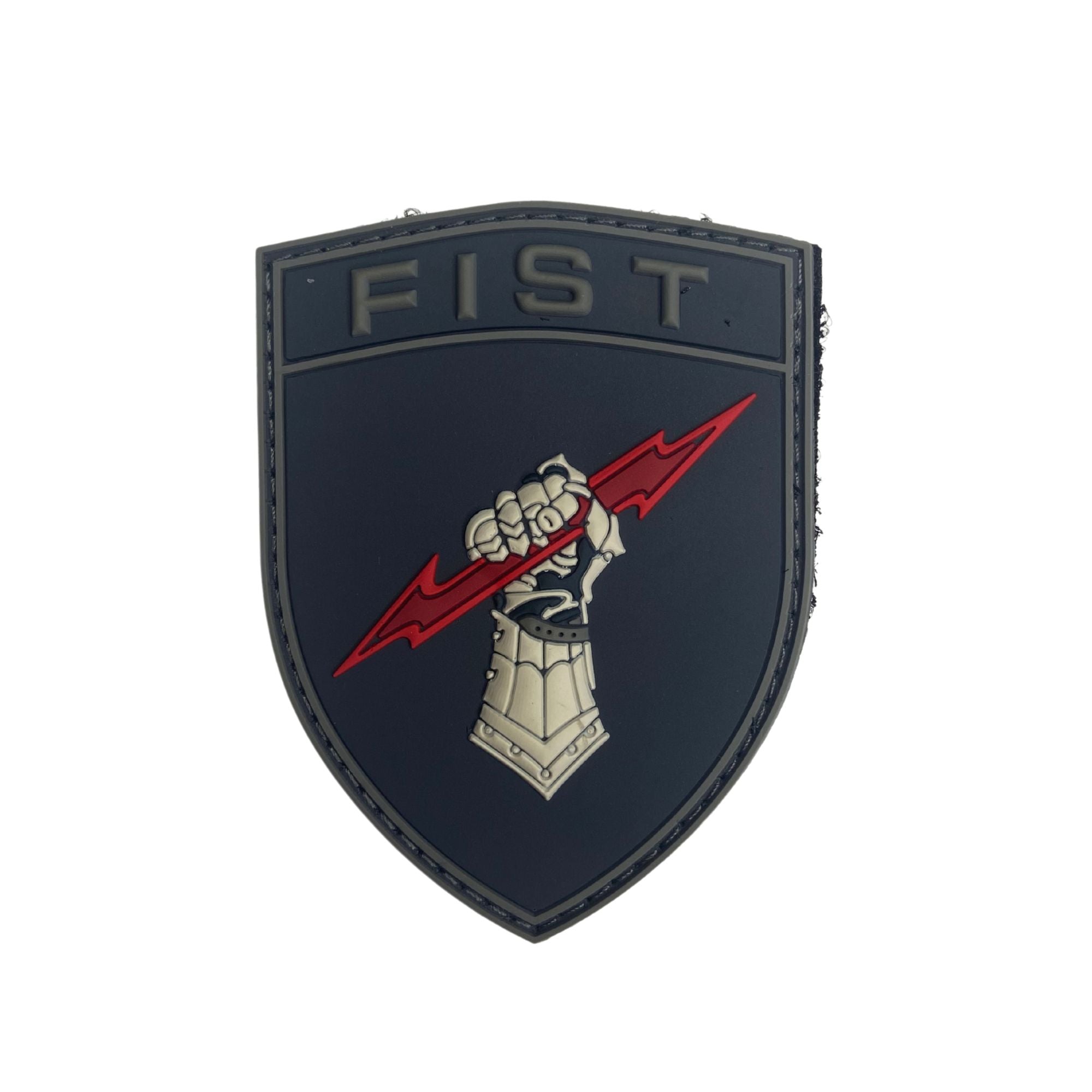 Lightnin Patch FIST Shield PVC Patch – Red Lightning Bolt Tactical Morale Patch (3
